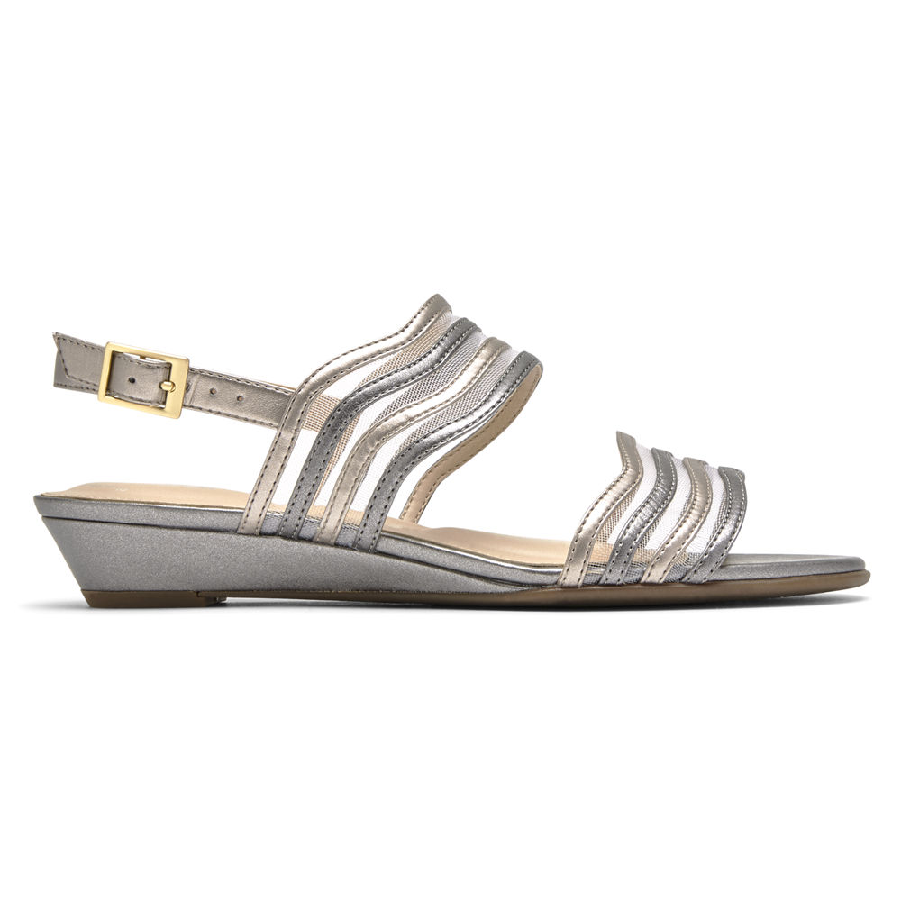 Rockport Womens Sandals Silver - Total Motion Zandra Mesh - UK 649-QOVDCL